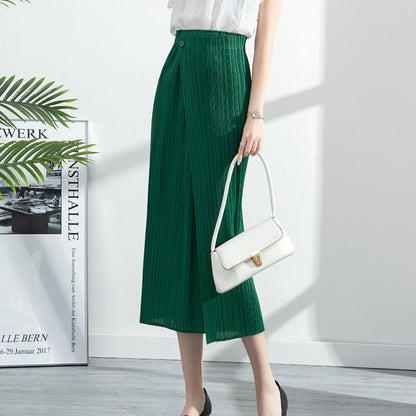 JuliaFashion-High-Waisted Slim Midi Skirt