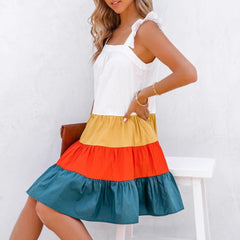 JuliaFashion - 2024 Romantic Summer Sexy Wrap Spaghetti Strap Cotton Short Dress