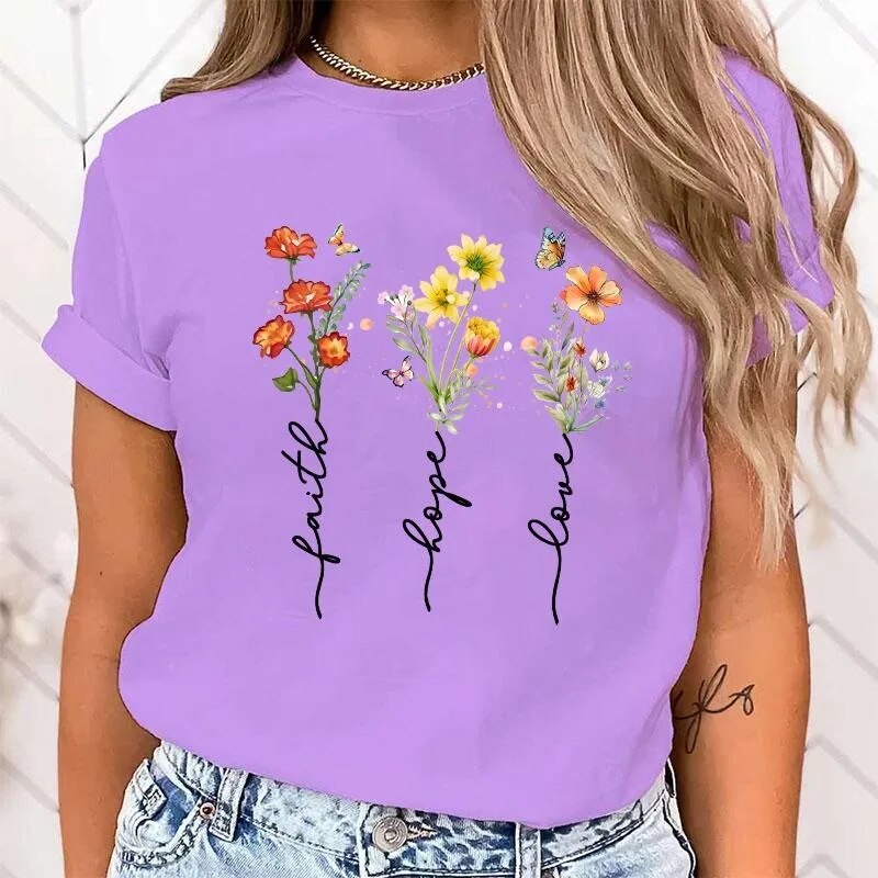 JuliaFashion - 2024 Summer Casual Fashion T-Shirt