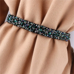 JuliaFashion-New Dress Rhinestone Tunic Belt