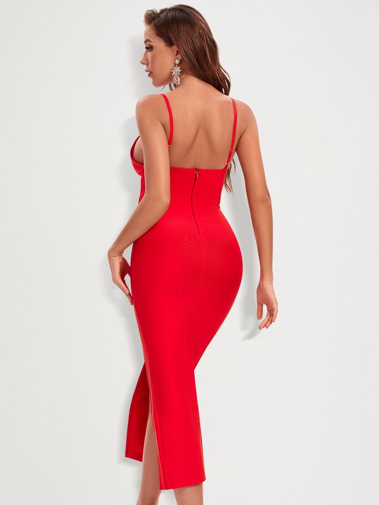 JuliaFashion - 2024 Sexy V-Neck Spaghetti Strap Club Celebrity Runway Dress