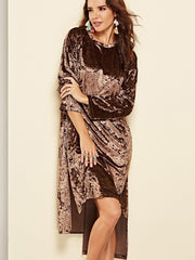 JuliaFashion-Night City Velvet Slouchy Midi Dress