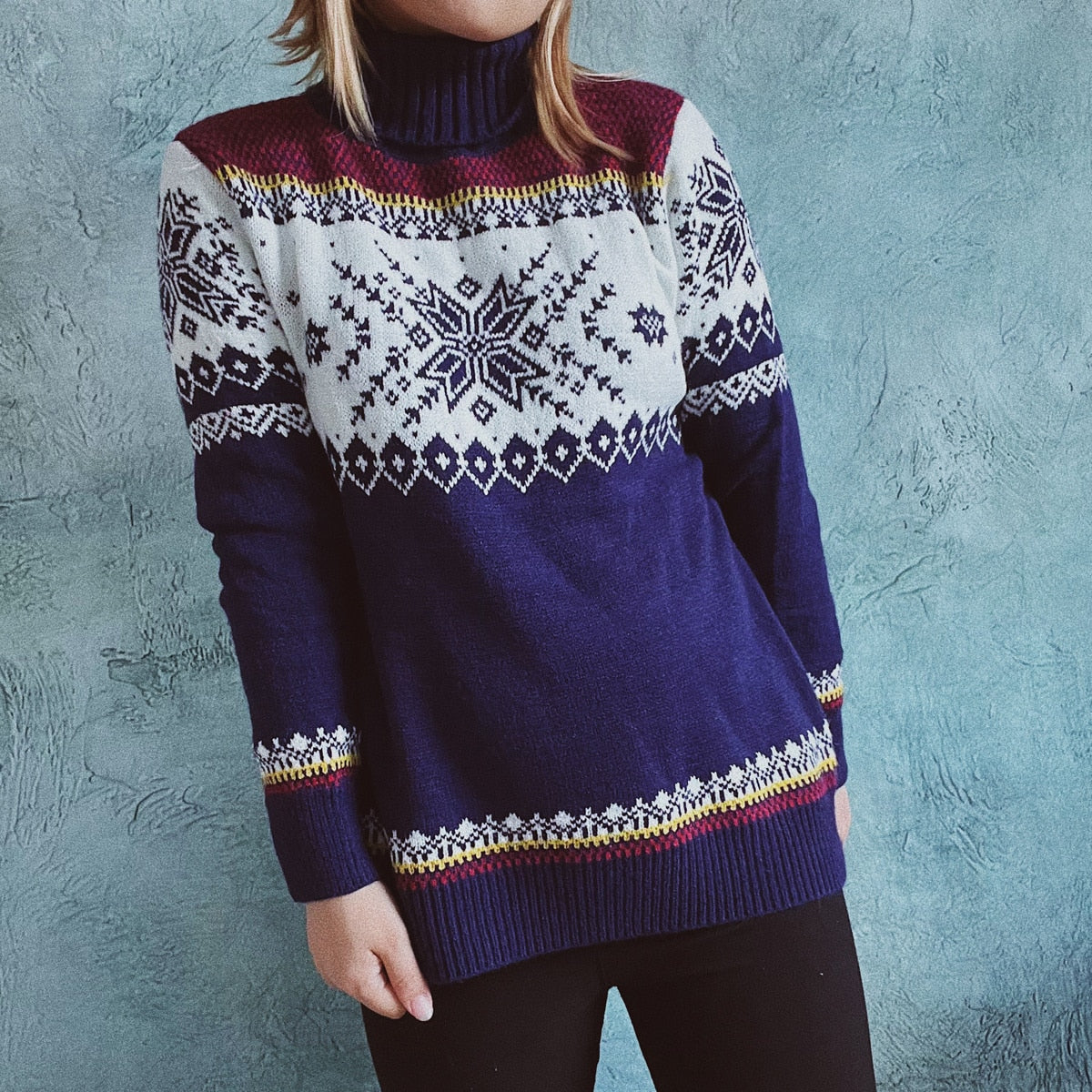 JuliaFashion-2024 Autumn Winter New Year Christmas Sweater Casual Knitted Pullover