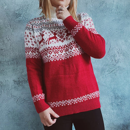 JuliaFashion-2024 Autumn Winter New Year Christmas Sweater Casual Knitted Pullover