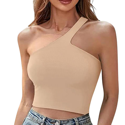 JuliaFashion - 2024 Trendy One-Shoulder Backless Cami Tops