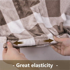 JuliaFashion-2 Pieces Female Plaid Warm Pajamas Set
