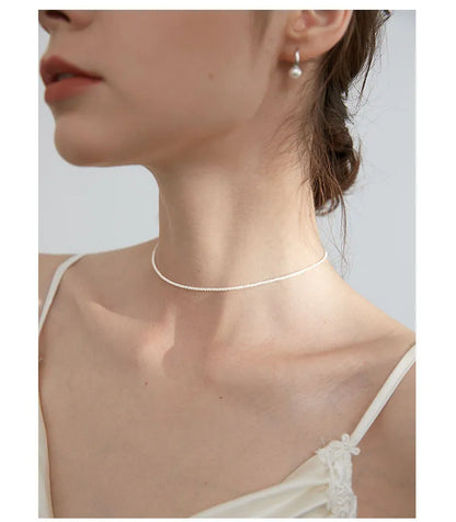 JuliaFashion - 2024 Sparkling Silver Clavicle Chain Necklace