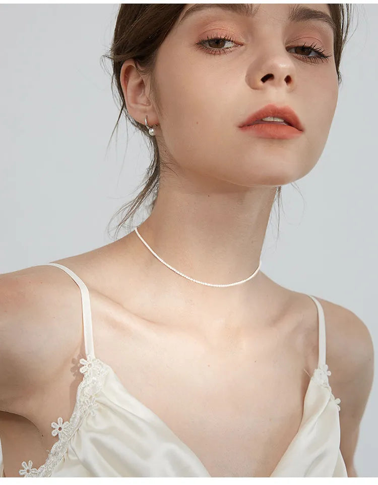 JuliaFashion - 2024 Sparkling Silver Clavicle Chain Necklace