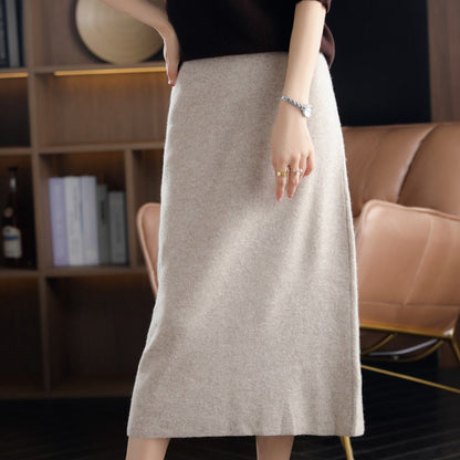 JuliaFashion-Casual Thick Cashmere Skirt