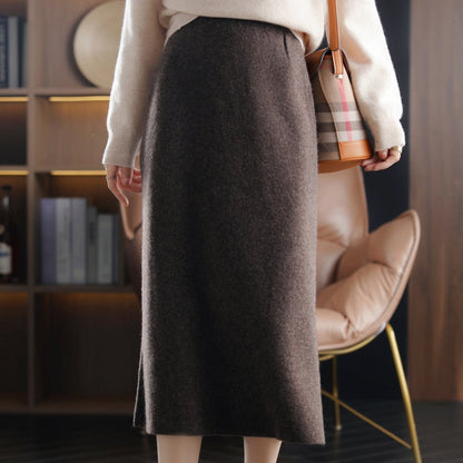 JuliaFashion-Casual Thick Cashmere Skirt