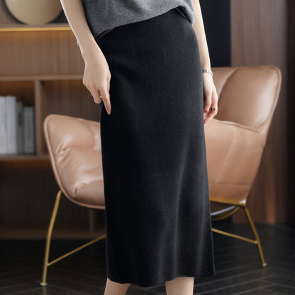 JuliaFashion-Casual Thick Cashmere Skirt