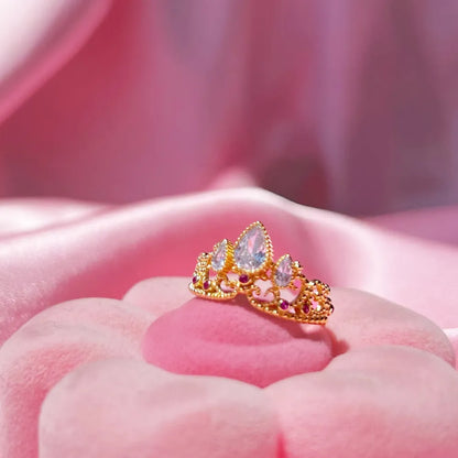 JuliaFashion - 2024 Princess Rapunzel Crown Gold Plated Ring