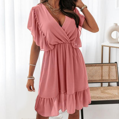 JuliaFashion - 2024 Sexy Sleeveless Ruffles Chiffon Dress