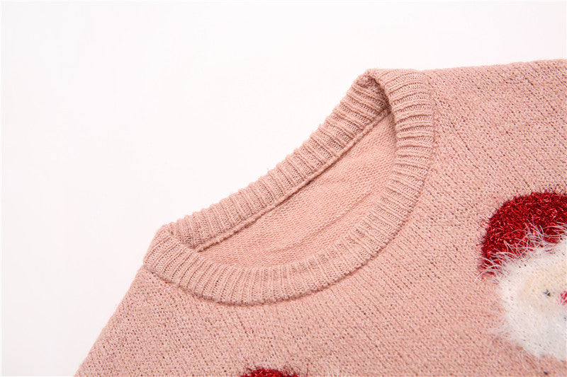 JuliaFashion-Cute Women's Pullover Sweater New Christmas Santa Claus Loose Tops
