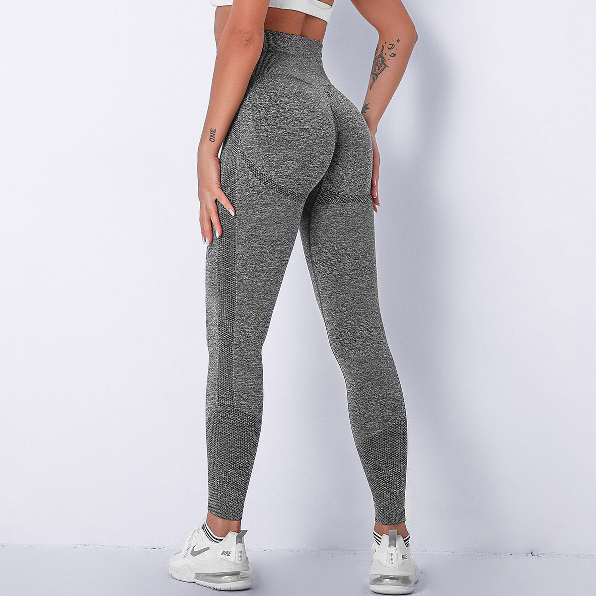 JuliaFashion-Fitness Seamless Workout Push Up Leggings