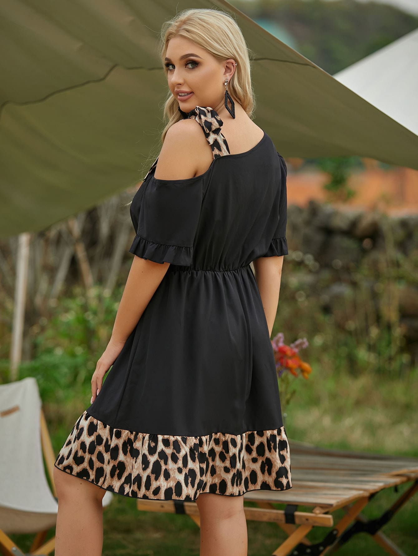 JuliaFashion-Plus Size Leopard Print Elegant Dresses