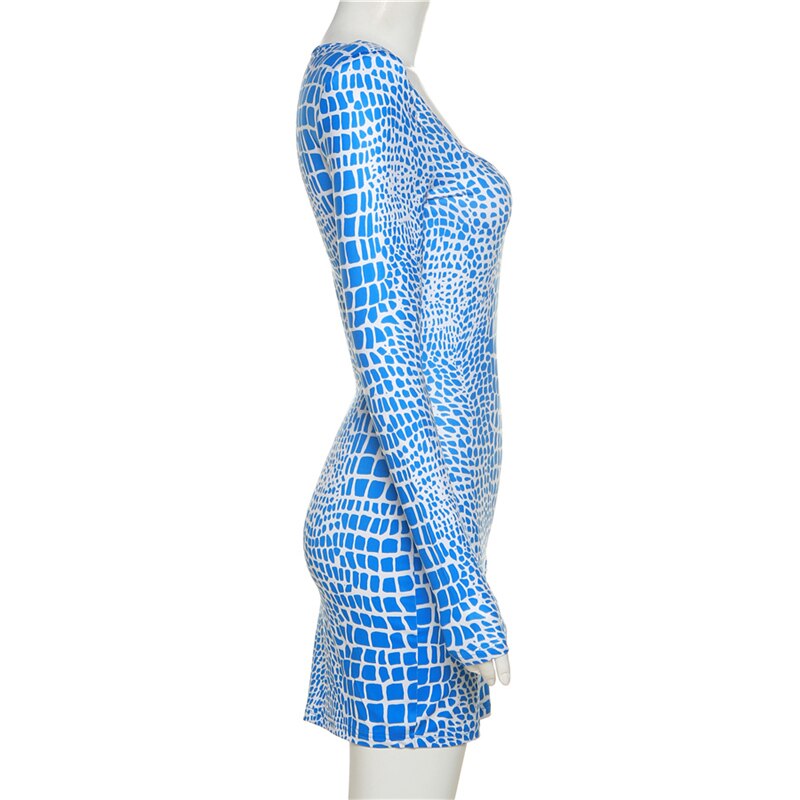 JuliaFashion - 2024Print Tight Mini Sexy Club Wear Elegant Dress