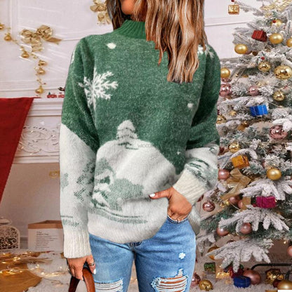 JuliaFashion-2024 Winter Fashion Warm Long Sleeve Women's Clothes Holiday Christmas Newest Pullover