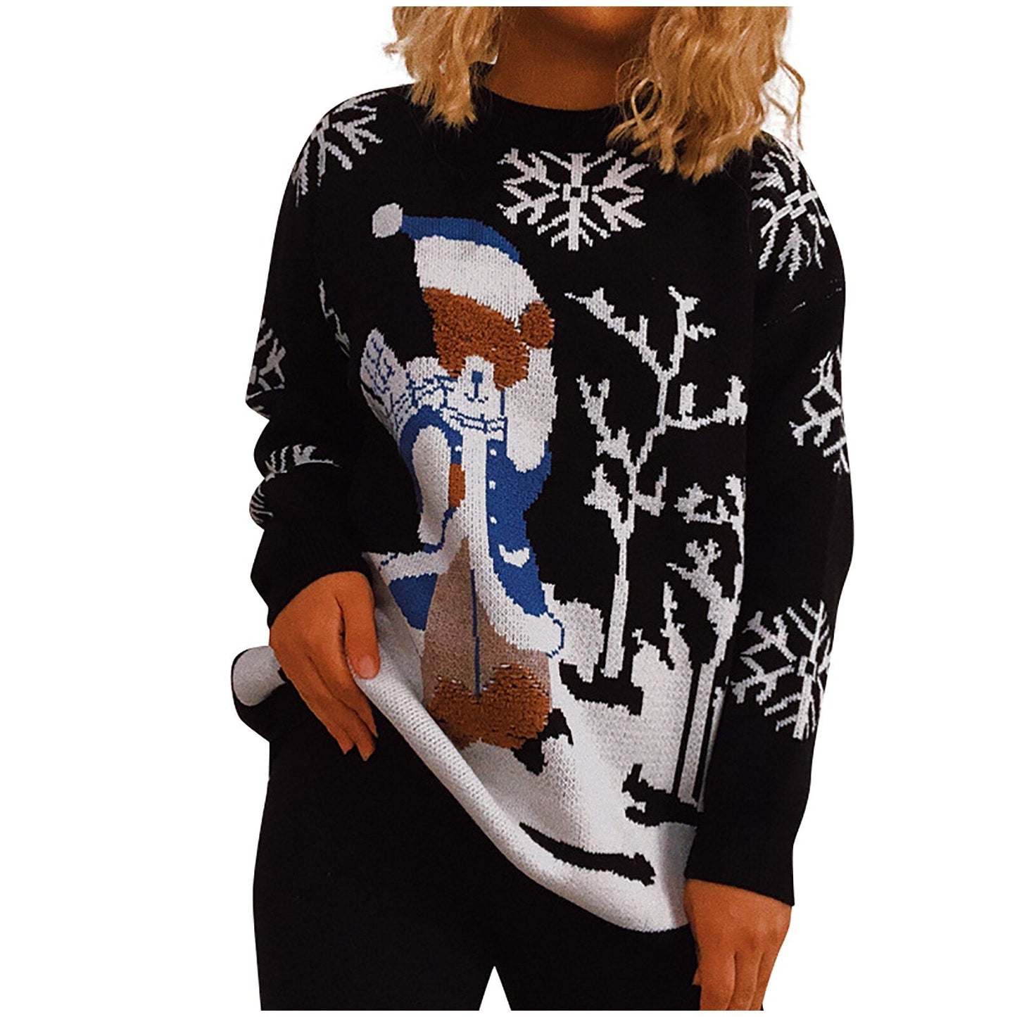 JuliaFashion - 2024 Women's Stylish Christmas Sweater Round Neck Long Sleeve Casual Cardigan