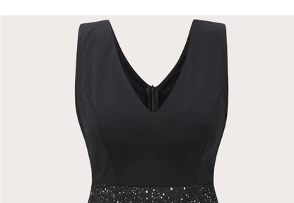 JuliaFashion - Sleeveless V-Neck Bodycon Cocktail Evening Party Dresses