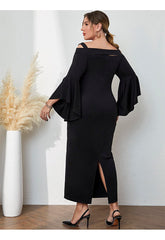 JuliaFashion-Gentle Chest Design Slash Neck Stylish Dresses