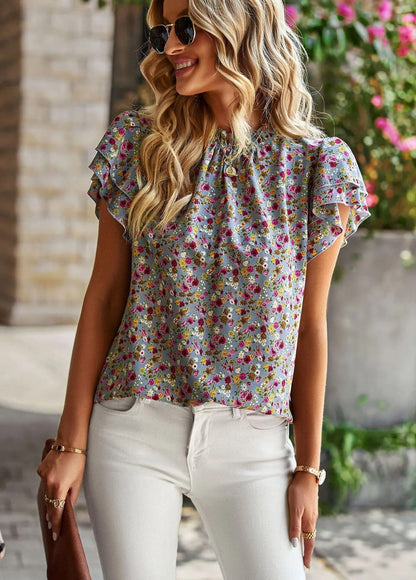 JuliaFashion-Floral Spring Summer Casual Tee