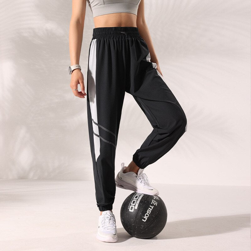 JuliaFashion-Irregular Print Fitness High Waist Jogger Running Harem Pant