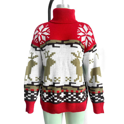 JuliaFashion-Knit Christmas Sweater Women Winter 2024 Pullovers