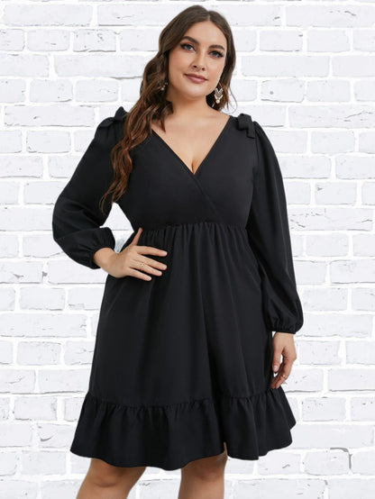 JuliaFashion-Long Sleeve V-Neck Casual Dresses