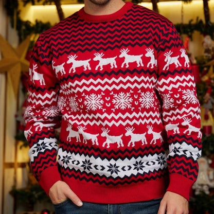 JuliaFashion-2024 New Year's Clothes Women Men Matching Sweaters Christmas Family Couples Jumpers