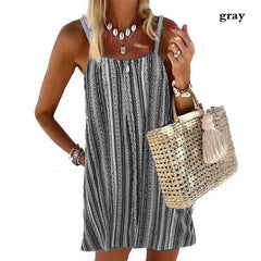 JuliaFashion - 2024 Summer Women'S Fashion Spaghetti Straps Mini Striped Dresses Camisole