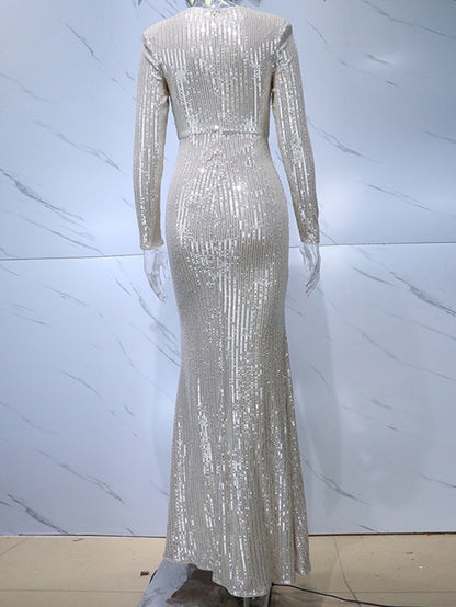 JuliaFashion - 2024 Sequin Elegant Glitter Birthday Party Dress