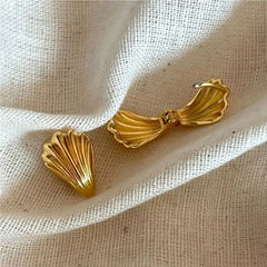 JuliaFashion - 2024 Sea Shell Conch Stud Earrings