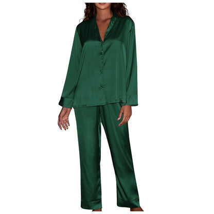 JuliaFashion - 2024 Silk Satin Pajamas Set Plus Size Sleepwear