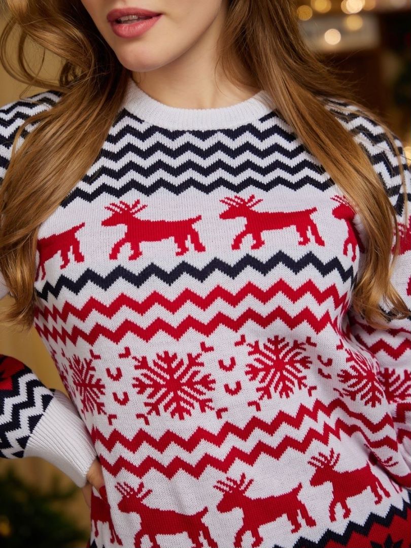 JuliaFashion-2024 New Year's Clothes Women Men Matching Sweaters Christmas Family Couples Jumpers