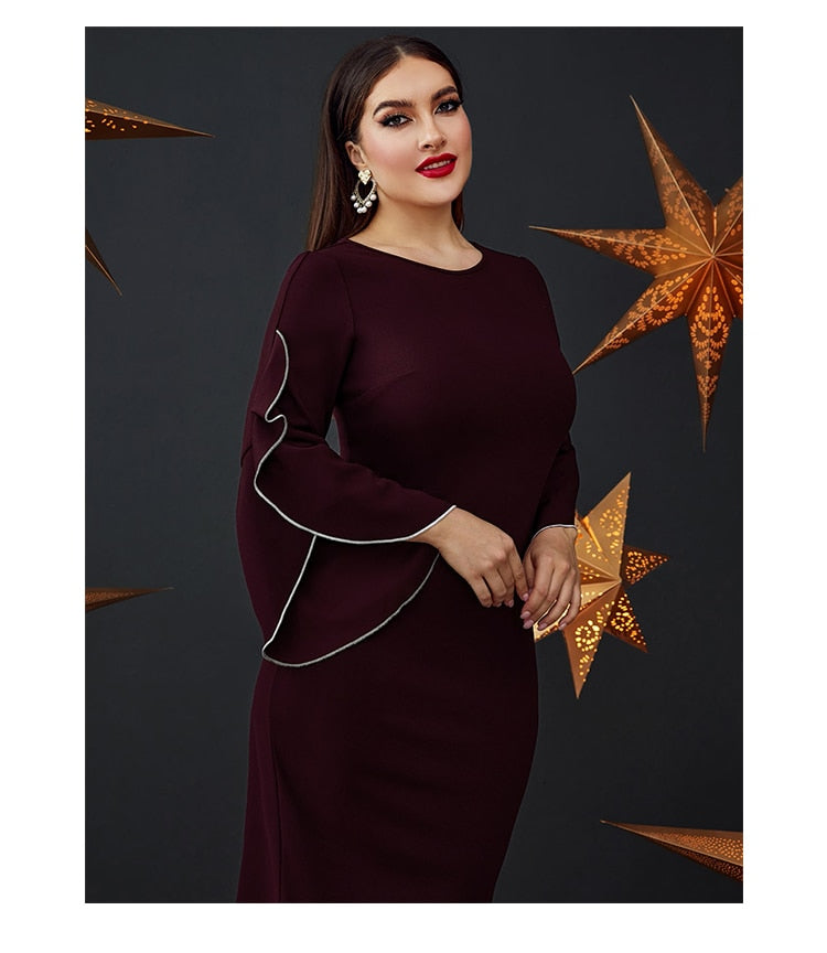 JuliaFashion-O-Neck Gentle Long Butterfly Sleeve Dresses