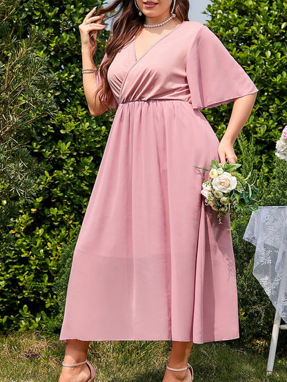 JuliaFashion-Long Elegant Party Wear Cocktail Pink Dresses