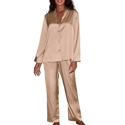 JuliaFashion - 2024 Silk Satin Pajamas Set Plus Size Sleepwear