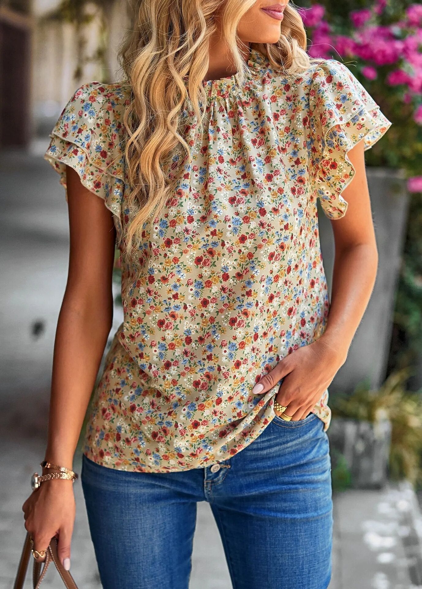 JuliaFashion-Floral Spring Summer Casual Tee