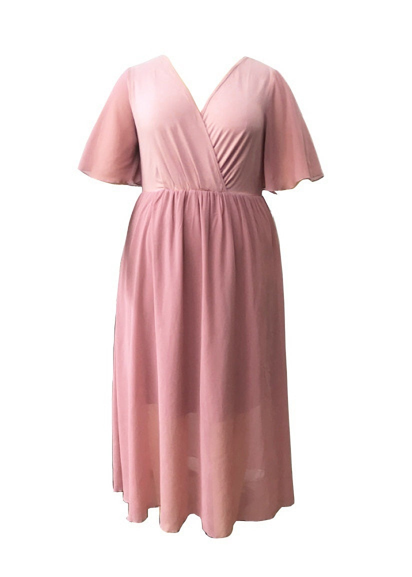 JuliaFashion-Long Elegant Party Wear Cocktail Pink Dresses