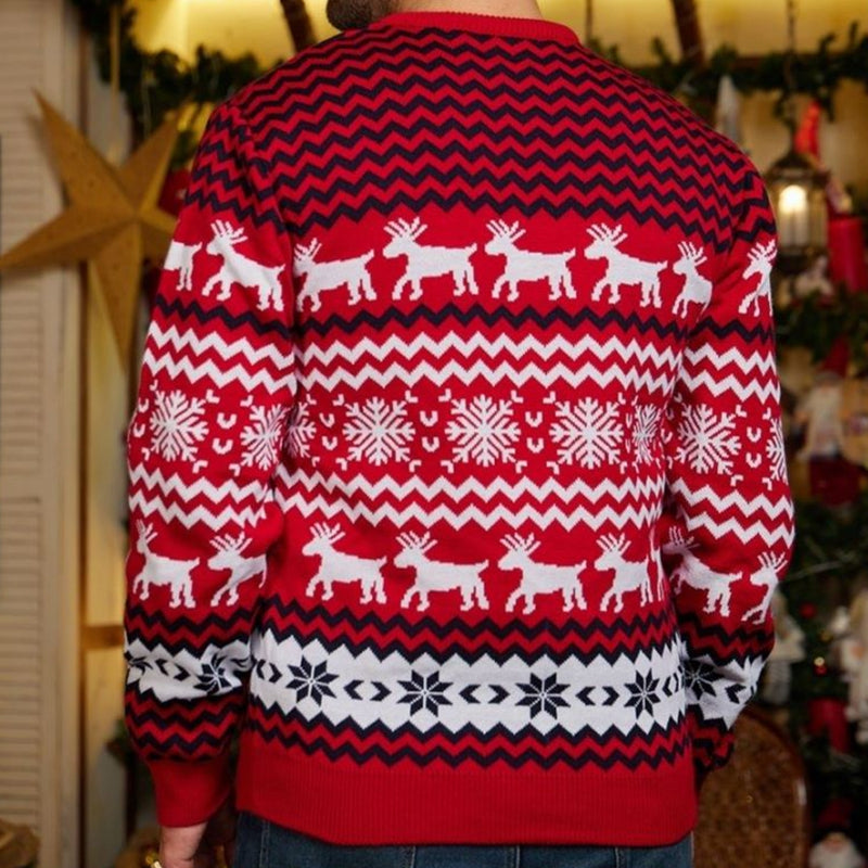 JuliaFashion-2024 New Year's Clothes Women Men Matching Sweaters Christmas Family Couples Jumpers