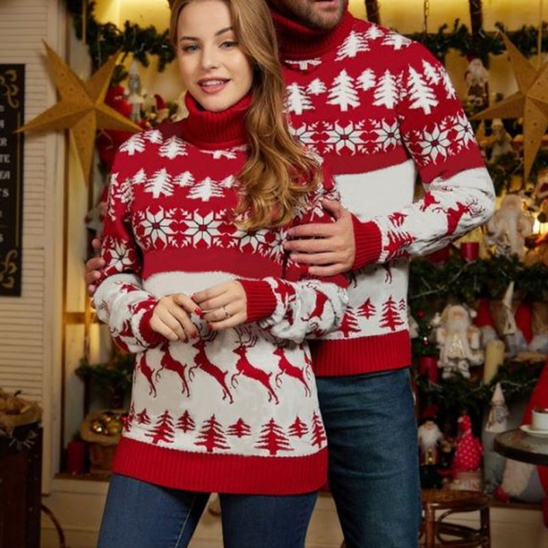 JuliaFashion-Christmas Couples Matching Sweaters 2024 New Year's Pullovers