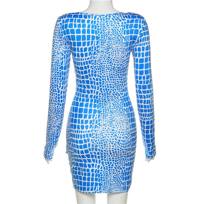 JuliaFashion - 2024Print Tight Mini Sexy Club Wear Elegant Dress