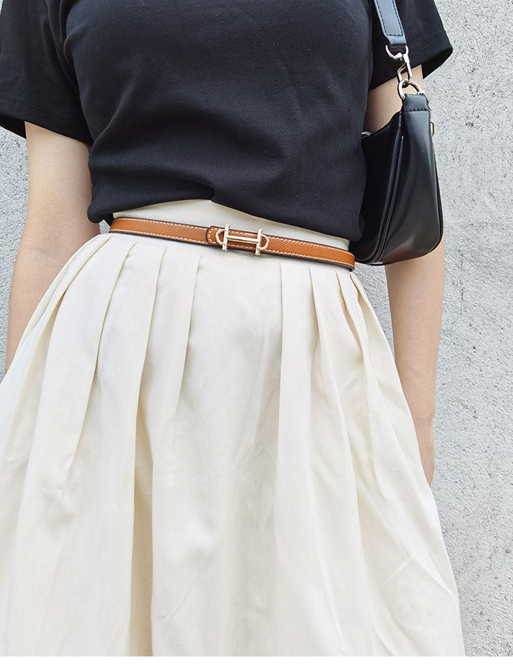 JuliaFashion-Luxury Brand Small Belt with Sweater Shirt