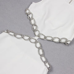 JuliaFashion - Sexy Backless Diamond Luxury Tight Mini Cut-Out Dress