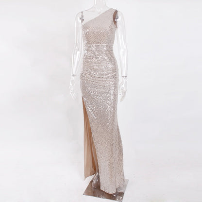 JuliaFashion - 2024 Sexy Silver Hollow Out Sequin Cocktail Dress