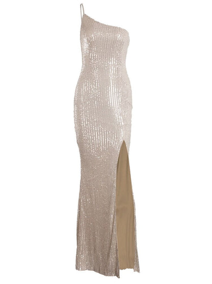 JuliaFashion - 2024 Sexy Silver Hollow Out Sequin Cocktail Dress