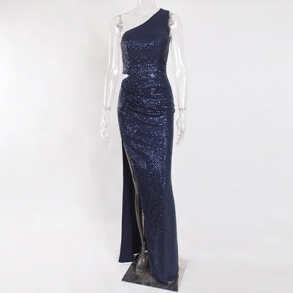 JuliaFashion - 2024 Sexy Silver Hollow Out Sequin Cocktail Dress