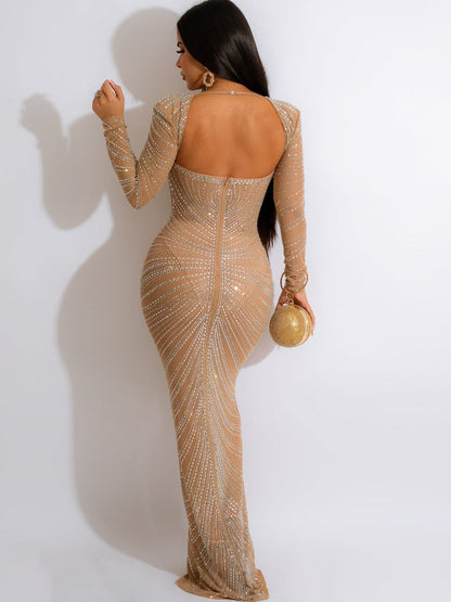 JuliaFashion-Gorgeous Open Luxury Crystal Party Dress