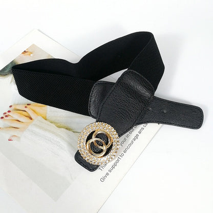 JuliaFashion-Luxury Brand Wide Stretch Cummerbunds Waist Corset Belt